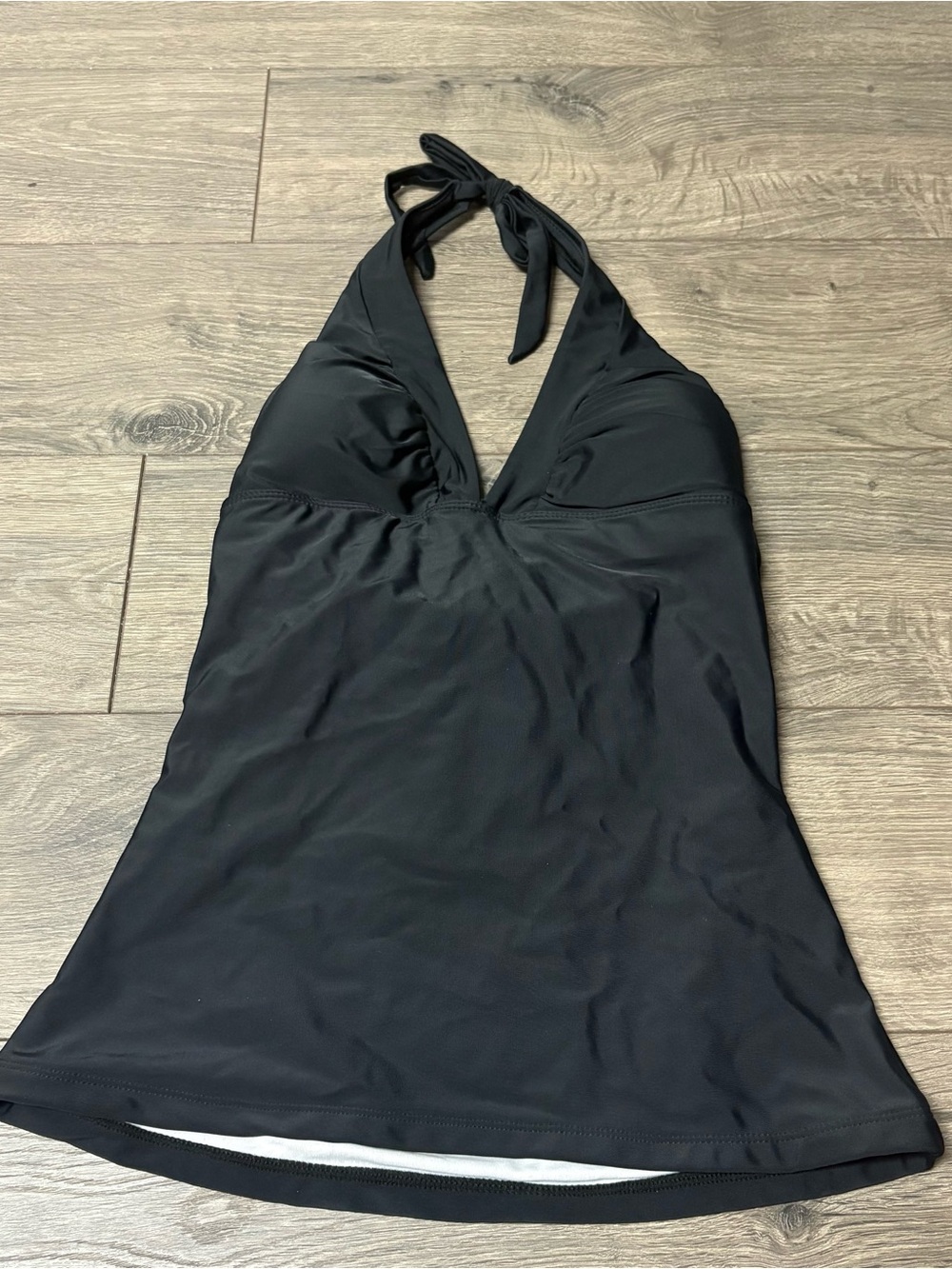 Black halter tankini top long xxl